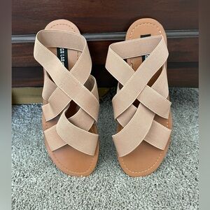 NWT sandals, strappy ankle tan.  Never worn.
